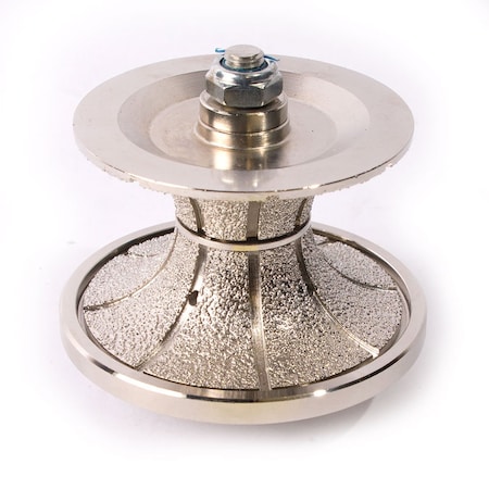 Specialty Diamond 2 Inch Full Bullnose Vacuum Brazed Diamond Profile Wheel with 5/8 Inch-11 Female Threads V50FBPW